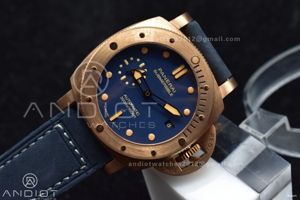 VSF Strap Blue Edition Clone 974 Blue Dial P.900 Bronzo Seasonal 1:1 Best on Calfskin PAM1074 W 0809